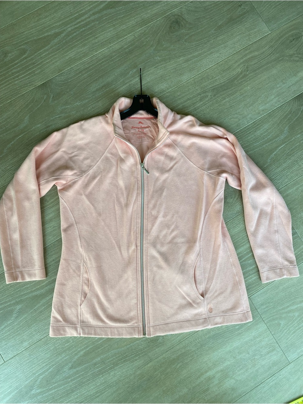 Tommy Bahama Aruba Full Zip Jacket Blush Pink Cotton Stretch XL